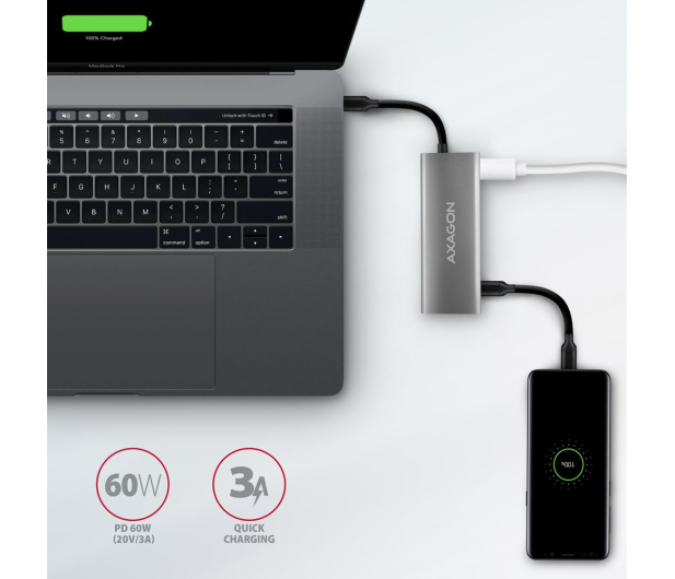 Axagon HMC-5G21 USB-C 10Gbps SPEEDSTER 5in1 hub - 1485451 - zdjęcie 7